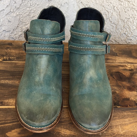 Free People Shoes - Free People Braeburn Blue Leather Boots 8.5 -9